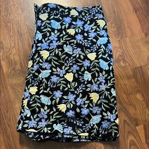 Floral Black Skirt